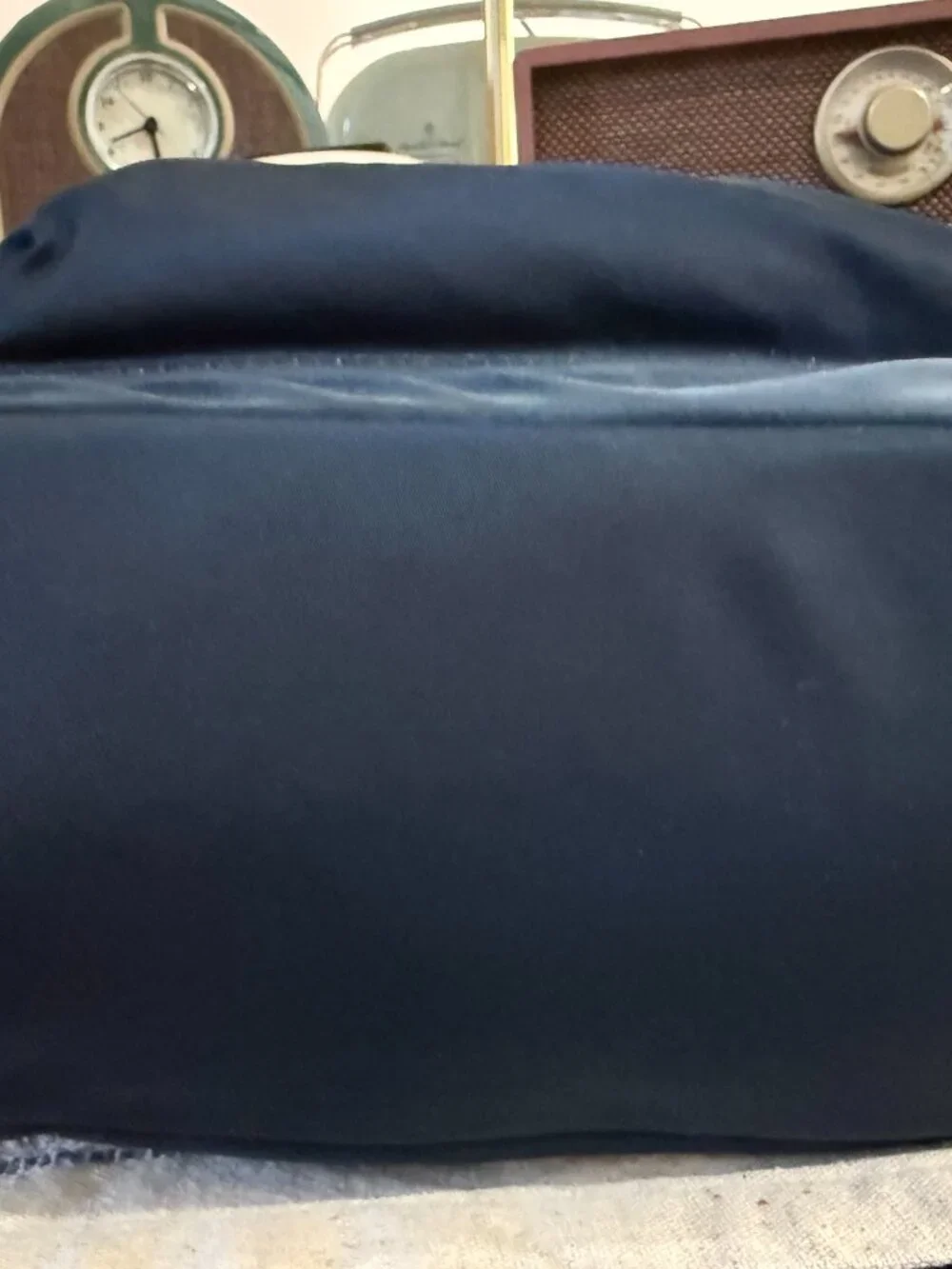 Michael Kors Navy Nylon Backpack Brown Leather Trim Gold Hardware